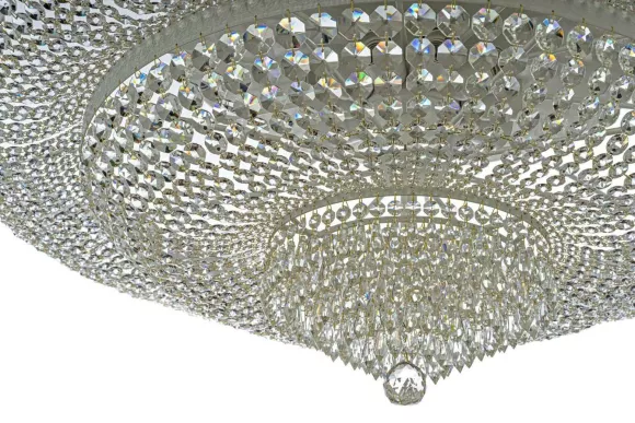 Накладная люстра Arti Lampadari Santa E 1.8.100.100 W, Белый, Прозрачный, Металл, крупный план Накладная люстра Arti Lampadari Santa E 1.8.100.100 W, Белый, Прозрачный, Металл, крупный план