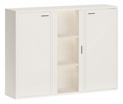 Тумба-витрина Домино СУ(ш3в1)+2ФГ+1ФС MER_SUsh3v1-2FG-1FS-BE-belyj