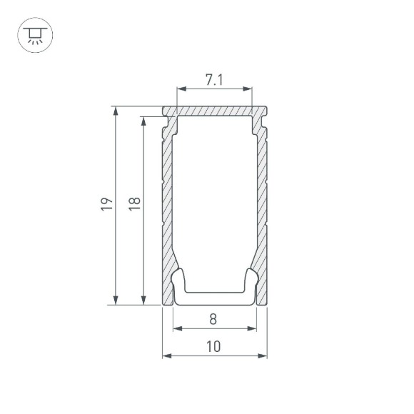 Алюминиевый профиль Arlight LINE-1019-2000 ANOD 053426
