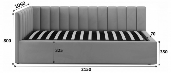 Кровать односпальная Milena 2000x900 c матрасом PROMO B COCOS NMB_TE-00004063