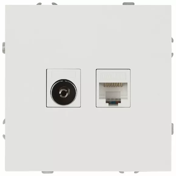 Розетка Эра Galaxy 15-3110-08 комбинированная RJ45+TV IP20 белый матовый Б0070790 Розетка Эра Galaxy 15-3110-08 комбинированная RJ45+TV IP20 белый матовый Б0070790