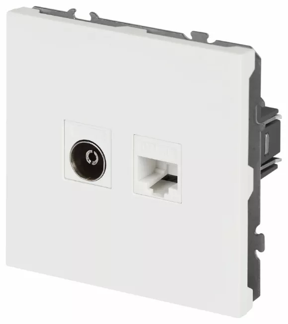 Розетка Эра Galaxy 15-3110-08 комбинированная RJ45+TV IP20 белый матовый Б0070790 Розетка Эра Galaxy 15-3110-08 комбинированная RJ45+TV IP20 белый матовый Б0070790