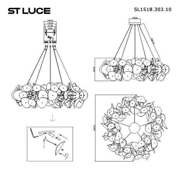 Подвесная люстра ST Luce Dahlia SL1518.303.10