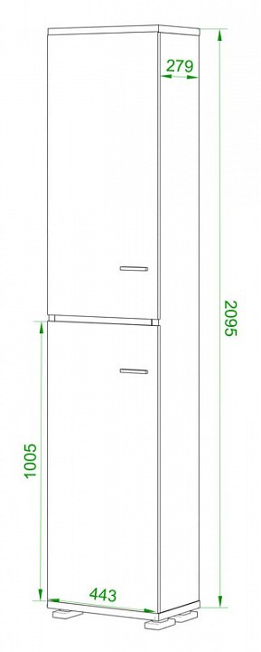 Шкаф книжный Домино ПУ-20-3 MER_PU-20-3_KSH