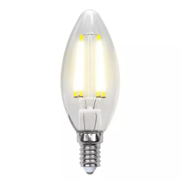 Лампа светодиодная филаментная (UL-00002198) Uniel E14 6W 4000K прозрачная LED-C35-6W/NW/E14/CL GLA01TR
