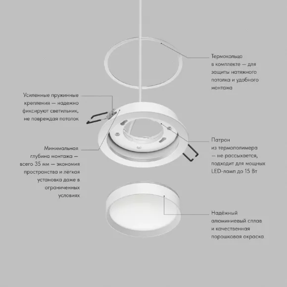 Встраиваемый светильник Denkirs Ratio DK-DH2000-WH
