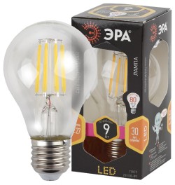 Лампа светодиодная Эра E27 9W 2700K F-LED A60-9W-827-E27 Б0043433