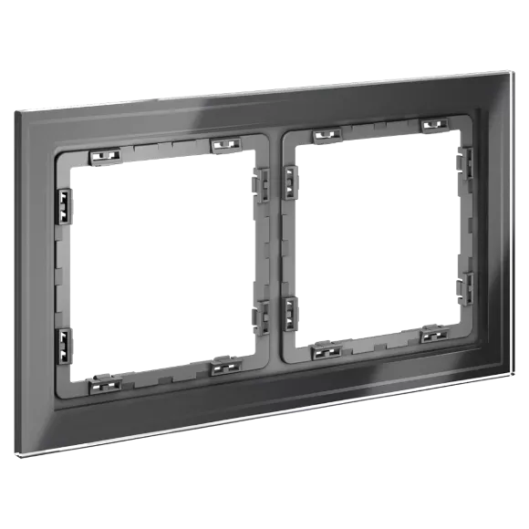 Рамка на 2 поста Voltum S70 VLS110207 (графит, стекло)
