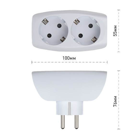 Разветвитель электрический Эра SP-2e-W C0045528