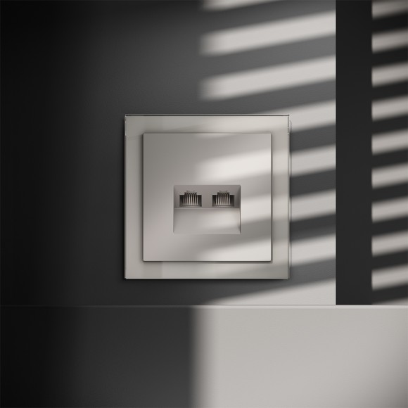 Розетка компьютерная двойная Voltum S70 VLS060203