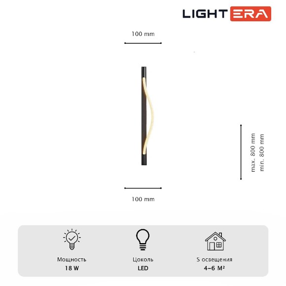 Настенный светильник Lightera Tura LE103W-80B