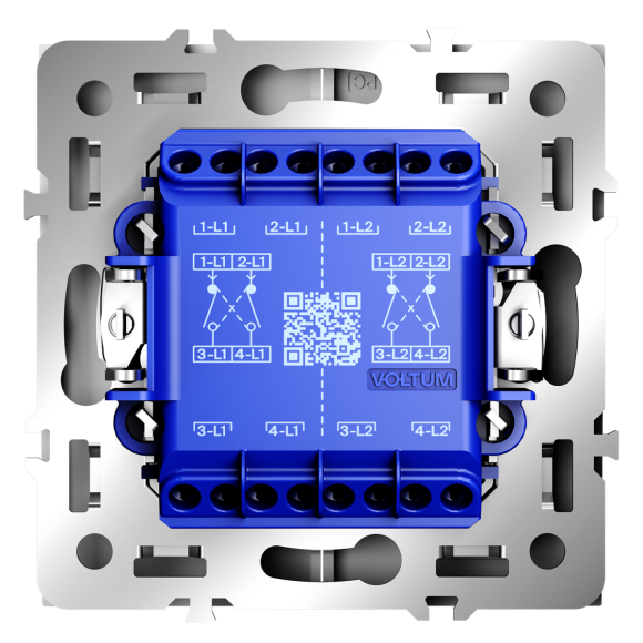 Перекрестный переключатель двухклавишный встраиваемый VOLTUM S70 VLS020502 (белый матовый)