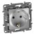 Розетка 2К+З Legrand Etika 16A 250V с/з винтовой зажим немецкий стандарт алюминий 672421