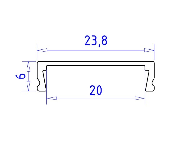Алюминиевый накладной профиль Ambrella Light Alum Profile GP1800WH