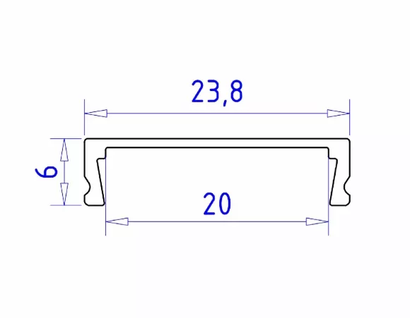 Алюминиевый накладной профиль Ambrella Light Alum Profile GP1800WH