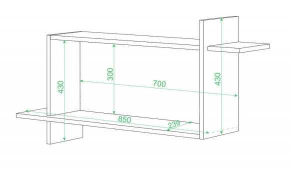 Полка книжная Домино ПК-16 MER_PK-16_BESH