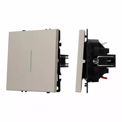 Выключатель звонковый 1 кл подсветка софт-тач кашемир Arlight SWT-MKR1-SFPL-L-CA (250V, 10A) 061783(1)