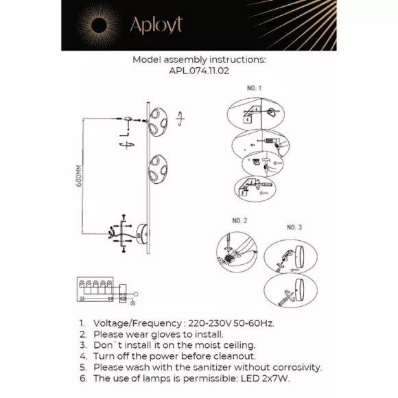 Бра Aployt Tereze APL.074.11.02, Черный, Прозрачный, Теплый белый, крепление Бра Aployt Tereze APL.074.11.02, Черный, Прозрачный, Теплый белый, крепление