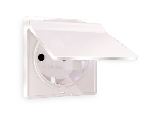 Лицевая панель для розетки с/з со шторками и крышкой Ambrella Volt Alfa AP2080