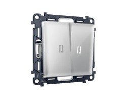 Комплект механизма 2-кл проходного выключателя с подсветкой Ambrella Volt Alfa MA404035