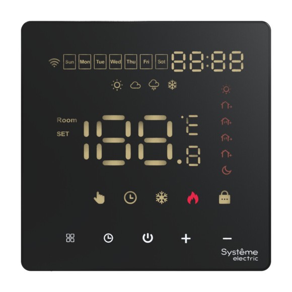 Термостат программируемый с Wi-Fi для электрического теплого пола, 16 А, моноблочный Systeme Electric ArtGallery GAL001038