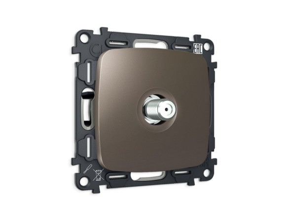 Комплект механизма TV розетки Ambrella Volt SAT 5-2400MHz 3.5dB OMEGA MO643050 Темная бронза матовый QUANT (OP6430, VM215)