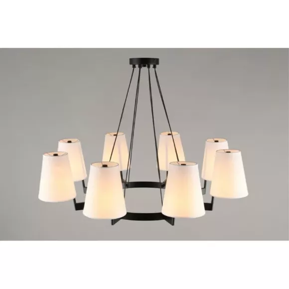 Подвесная люстра Omnilux Camlez OML-68613-08, Черный, Белый, Металл, декоративные элементы крупным планом