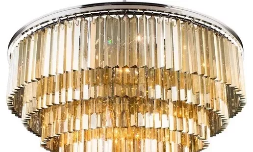 Подвесная люстра Delight Collection 1920s Odeon KR0387P-10A chrome/amber Подвесная люстра Delight Collection 1920s Odeon KR0387P-10A chrome/amber