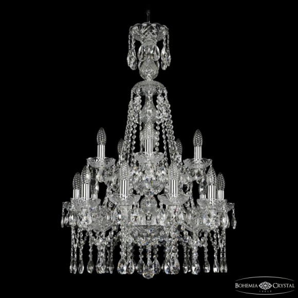 Подвесная люстра Bohemia Ivele Crystal 1413/10+5/200/XL-90/2d Ni