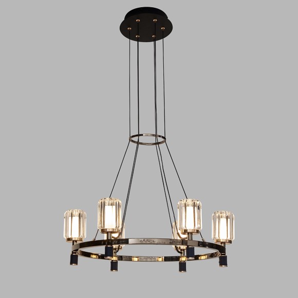 Подвесная светодиодная люстра Delight Collection P0738 P0738-6A gold/pearl black