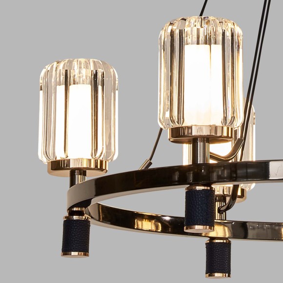 Подвесная светодиодная люстра Delight Collection P0738 P0738-6A gold/pearl black