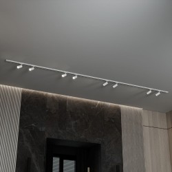 Трековая система со светильниками №3 однофазная накладная Skylite (220В, форма - прямая, 4м, 3000K) белая Hesby Lighting HSBL_kompl_S003_NI4W3K