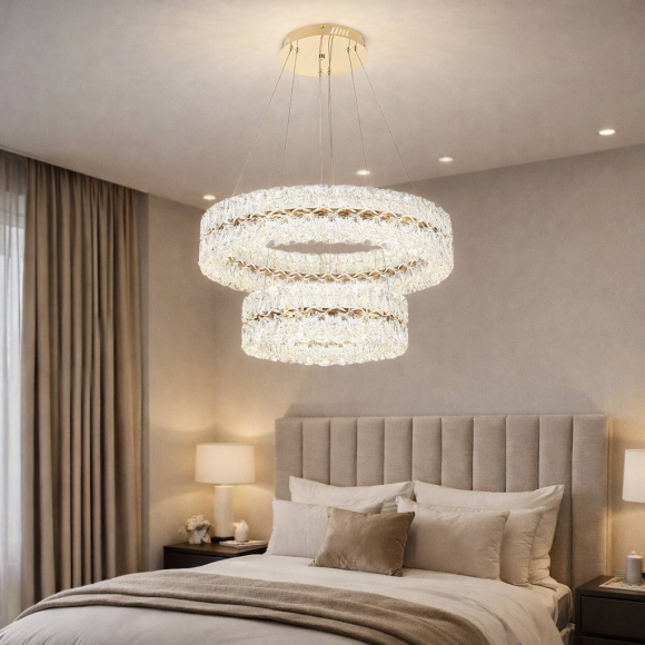 Подвесная люстра с пультом управления Modelux ML.8185.600.400 GD