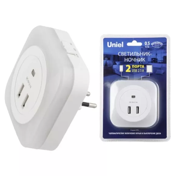 Настенный светодиодный светильник Uniel DTL-321 White/Sensor/2USB UL-00007348 Настенный светодиодный светильник Uniel DTL-321 White/Sensor/2USB UL-00007348