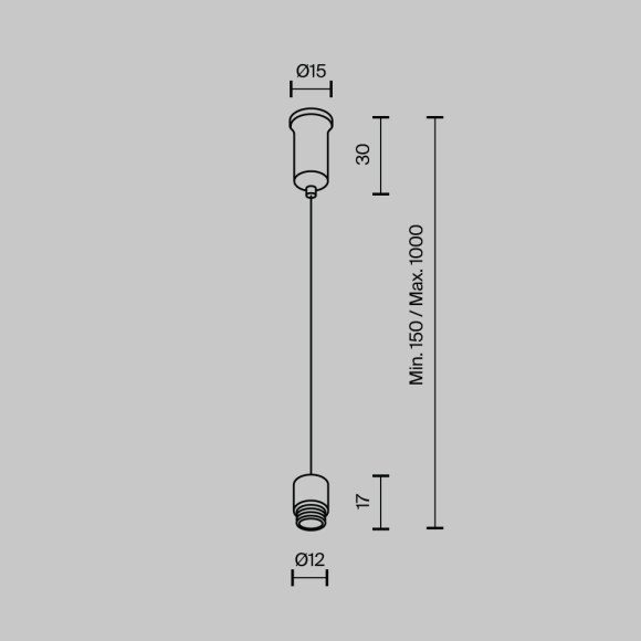 Тросовый подвес Maytoni Shelf CA028SW-L1000-B