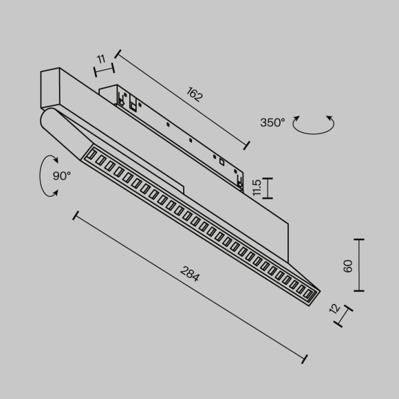 Трековый магнитный светильник Maytoni Technical Points Rot Exility X TR242-2-12W3K-B