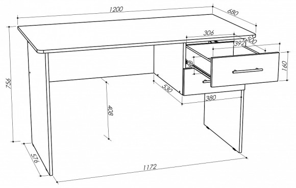 Стол письменный СП 2 JZZ_SP-2SB
