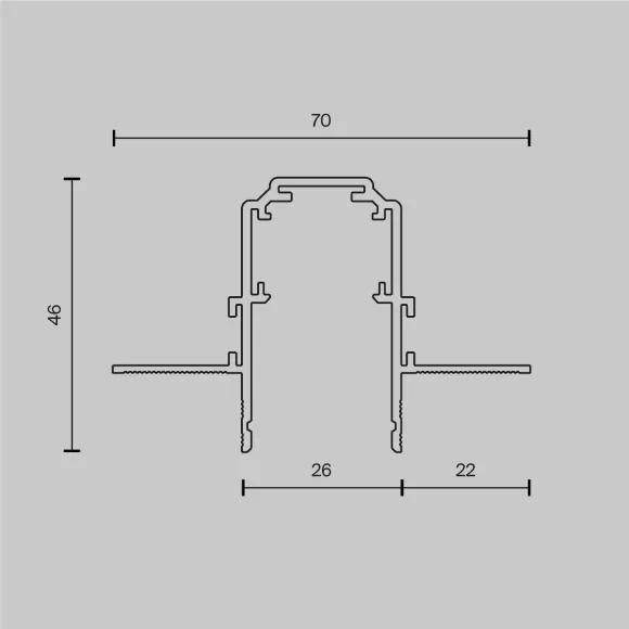 Схема размеров шинопровод Maytoni Magnetic track system Exility TRX034-421.12W