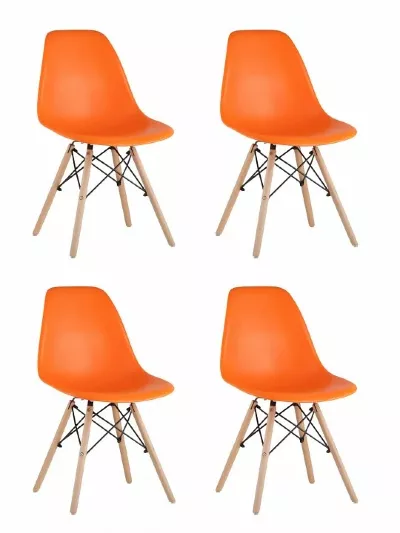 Набор из 4 стульев Eames SGR_8056PP-ORANGE-X4