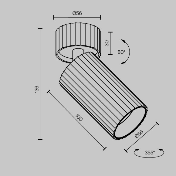 Накладной спот Maytoni Calipso C108CL-01-GU10-B