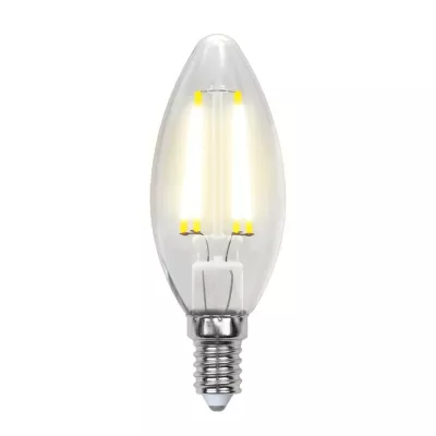 Лампа светодиодная филаментная (UL-00001373) Uniel E14 6W 4000K прозрачная LED-C35-6W/NW/E14/CL PLS02WH