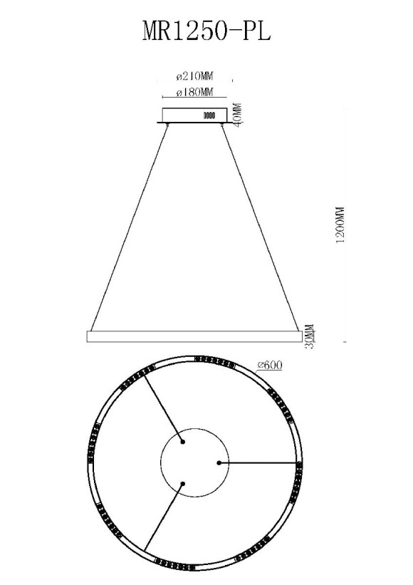 Подвесная светодиодная люстра Myfar Lucas MR1250-PL