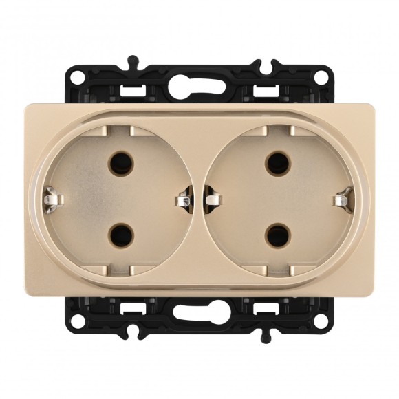 Розетка двойная с заземлением Arte Milano 217.40-2.shampan