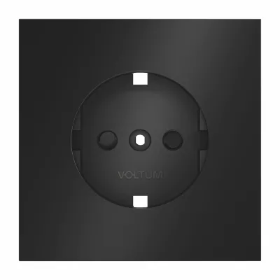 Накладка для розетки с заземлением и защитными шторками, S70 Metal (антрацит) Voltum VLSM000712
