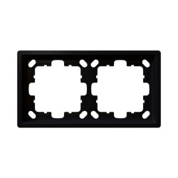 Рамка серия FD 2-постовая, цвет Черный матовый (soft touch) Jasmart FD1002PBM