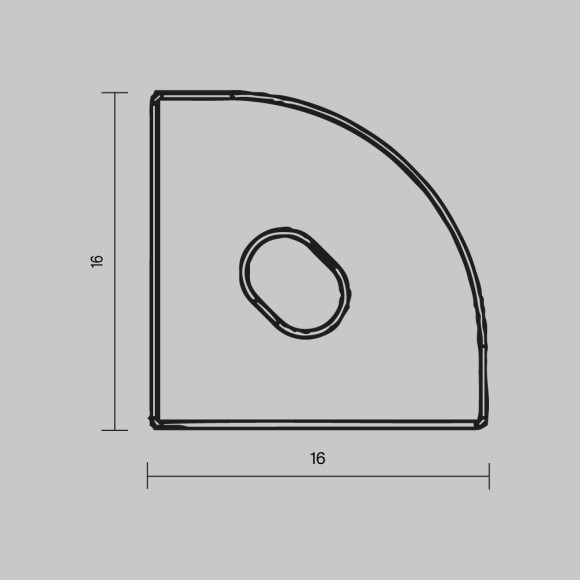 Комплект заглушек для профиля 16×16 2шт Maytoni Led Strip ALM-1616R-B-EC 642029