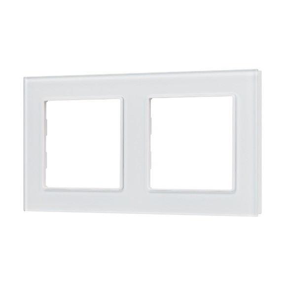 Рамка двухместная Arlight FRM-GLARE-GS-2-WH 043796