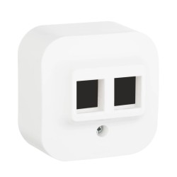 Адаптер для розетки 2хRJ45 Legrand Quteo Keystone белый 782226