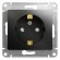 Розетка с/з со шторками, 16А Systeme Electric Glossa Антрацит GSL000745