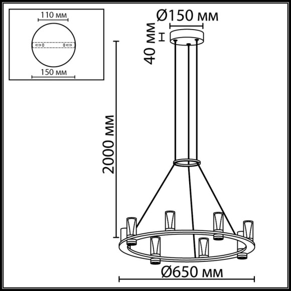 Подвесная светодиодная люстра Odeon Light Defance 7143/55L